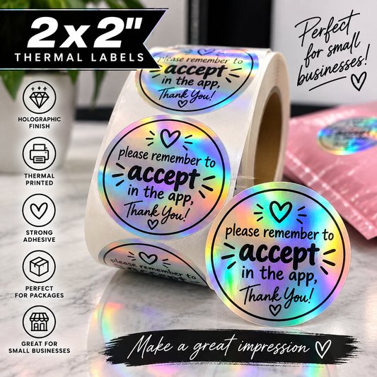 Accept In The App Lables - Holographic