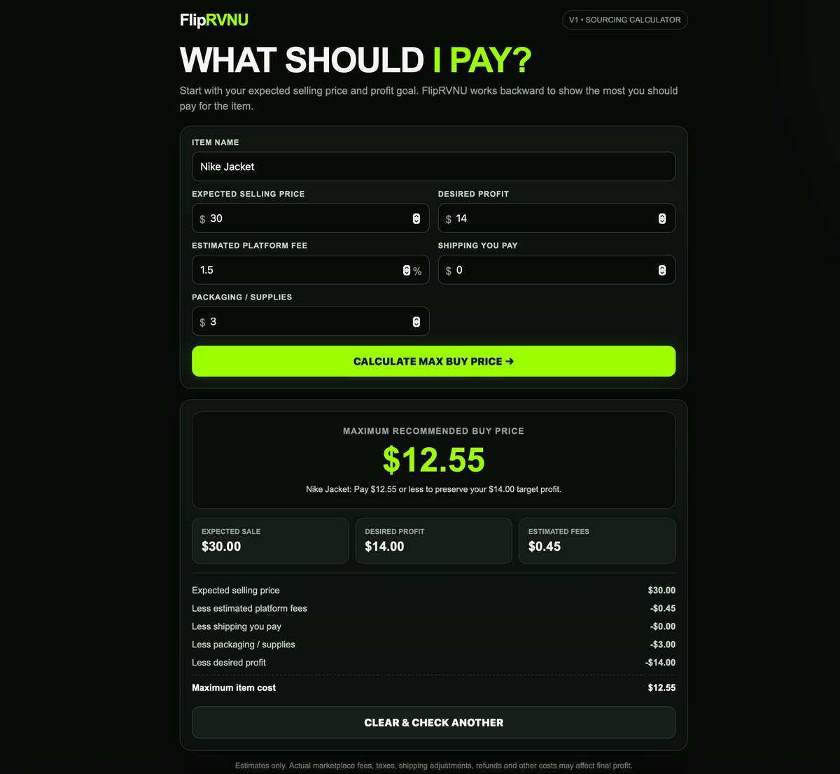 What Should I Pay? Calculator
