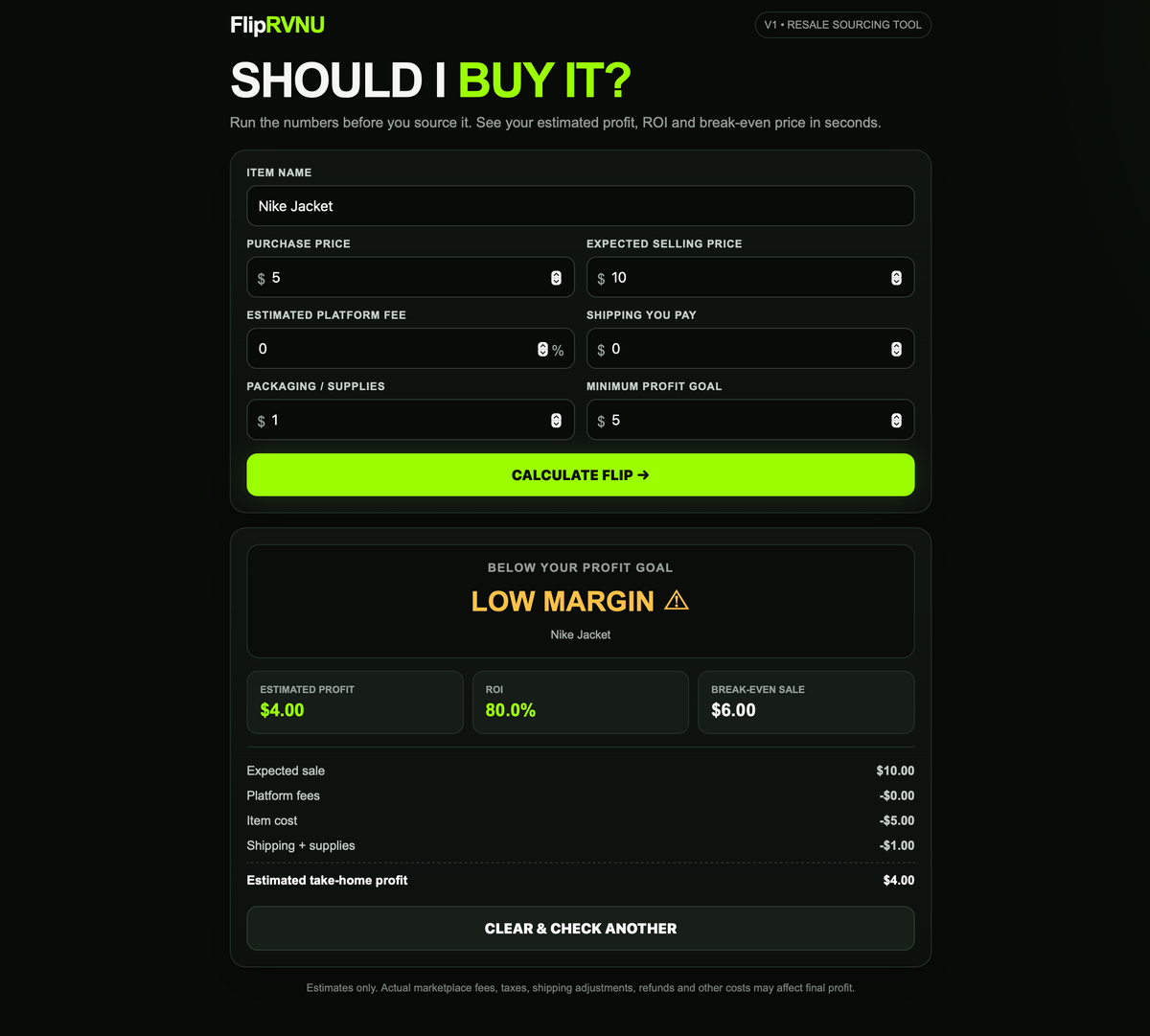 Should I Buy It? Calculator