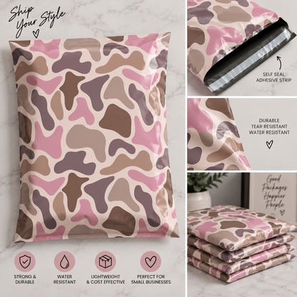 Pink Camo Poly Bag (7.5" x 10.5")