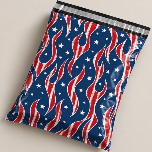 Flag Flames Poly Bag (7.5" x 10.5")