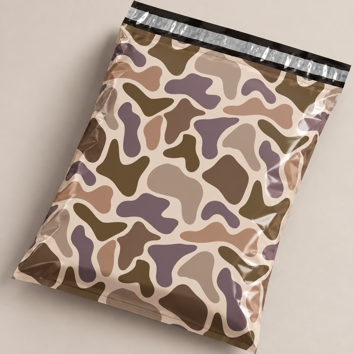 Tan Camo Poly Bag (7.5" x 10.5")